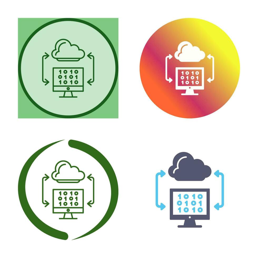 icono de vector de codificación de nube