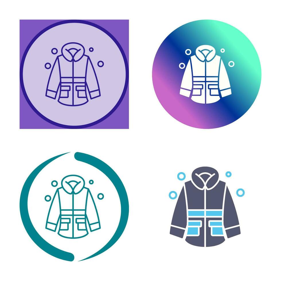 icono de vector de chaqueta de invierno