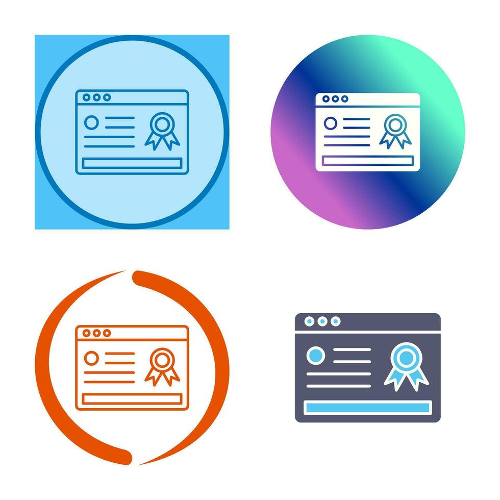 Online Certificate Vector Icon