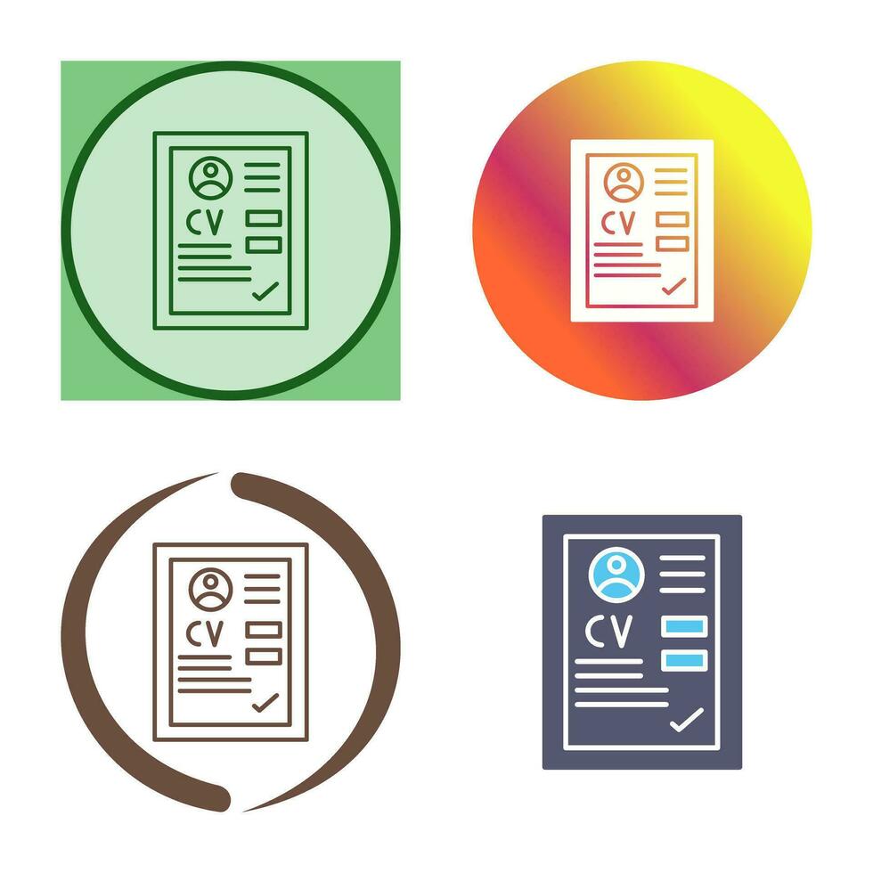 CV Vector Icon