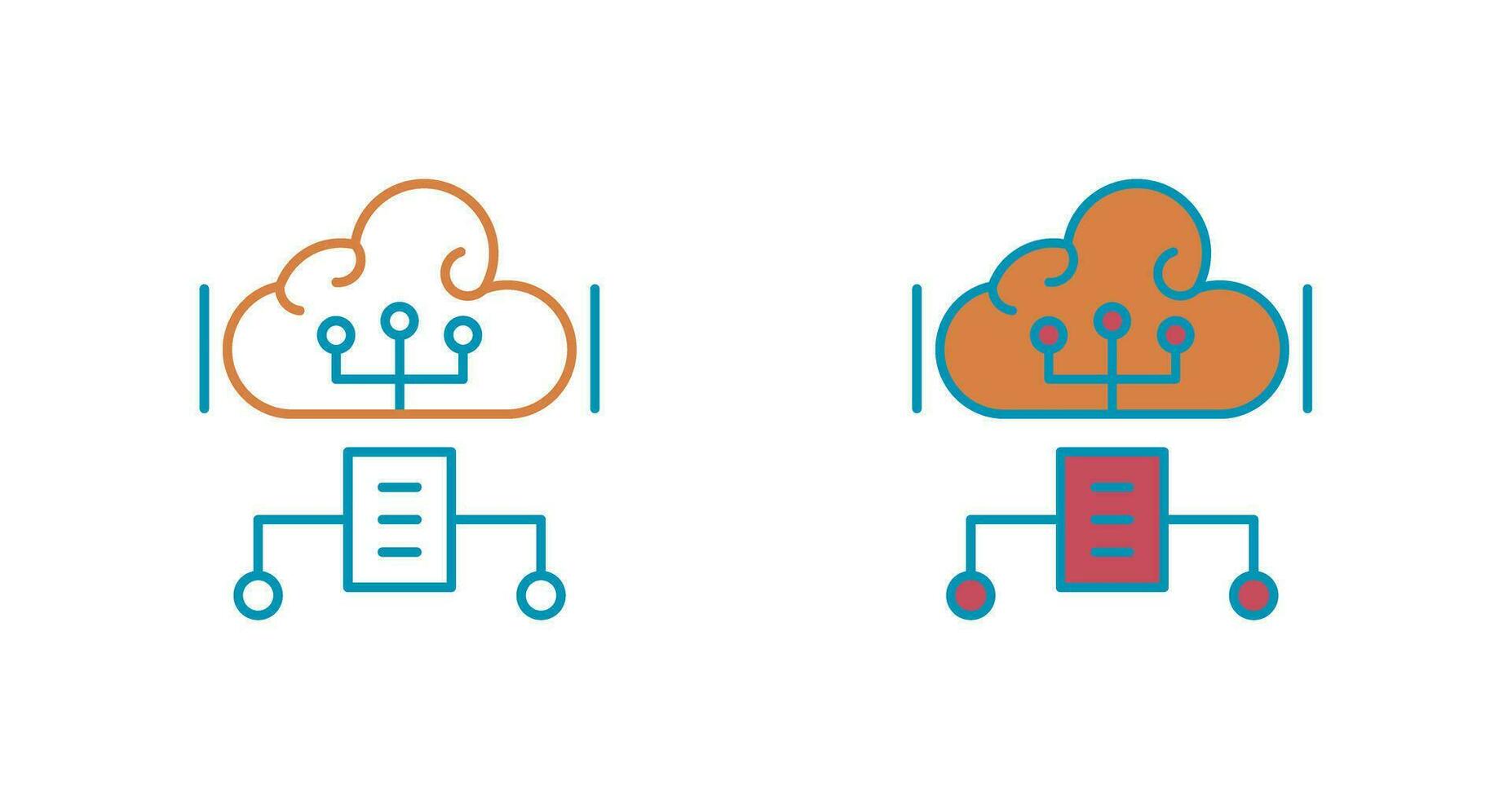 icono de vector de computación en la nube