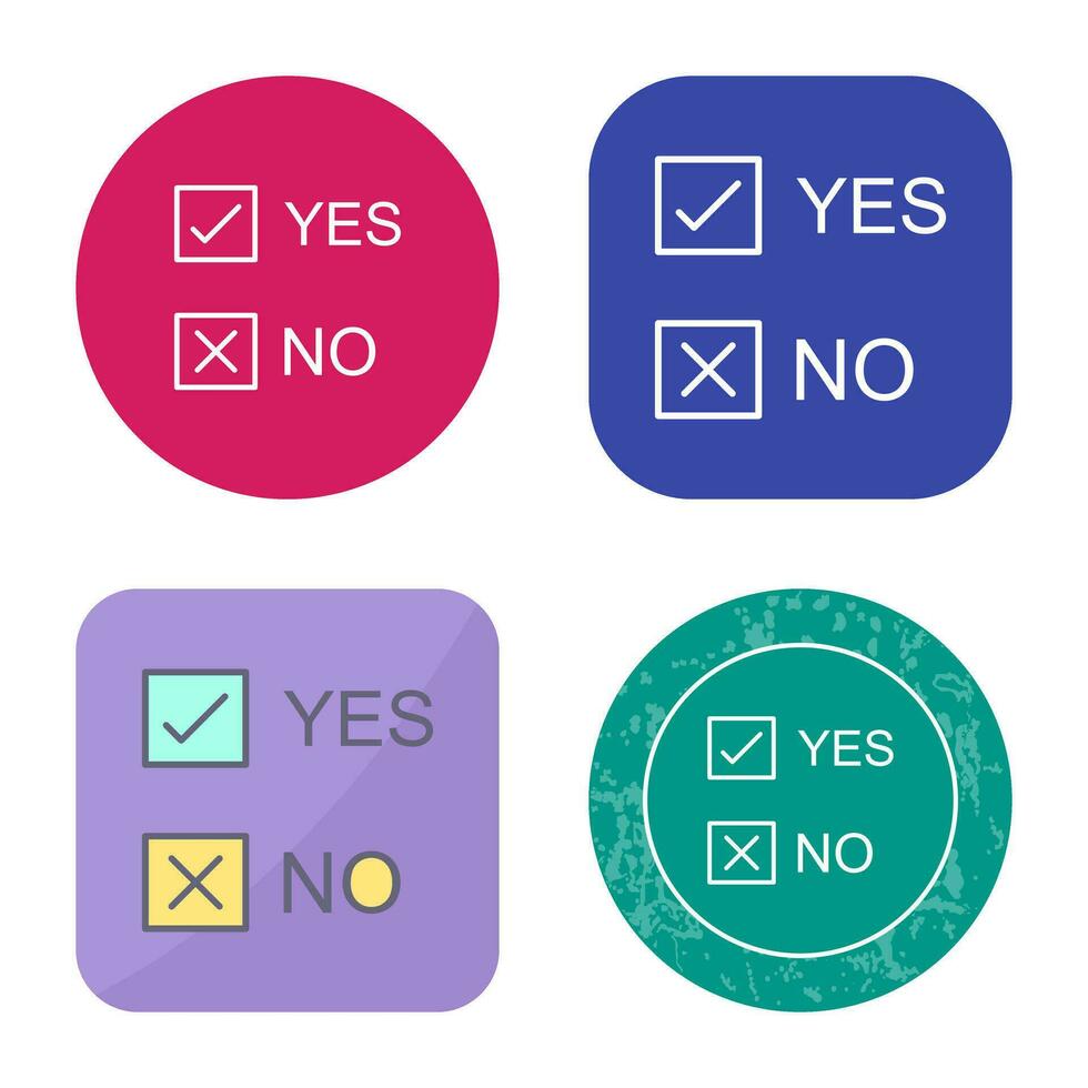 Yes No Option Vector Icon
