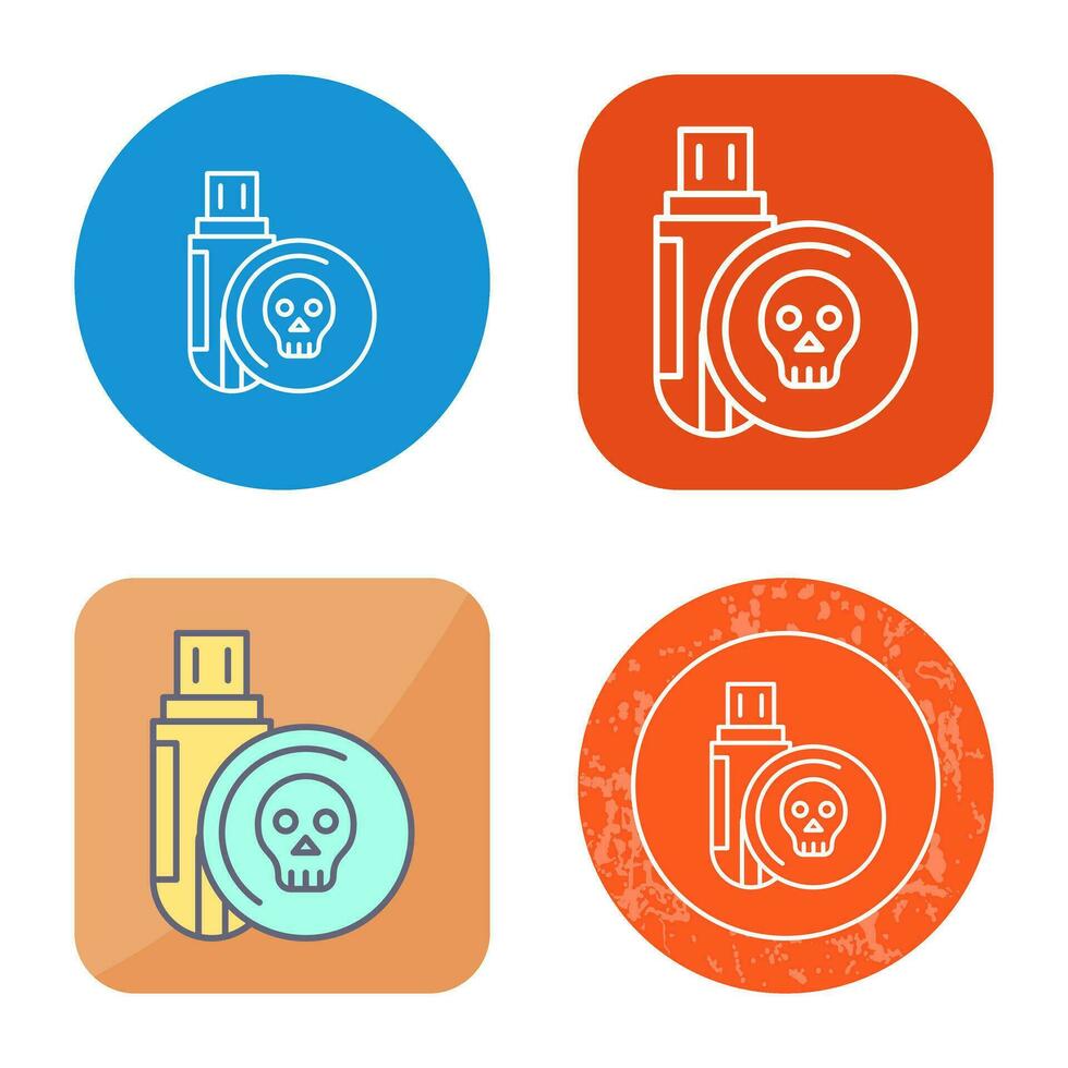 Infected Usb Drive Vector Icon