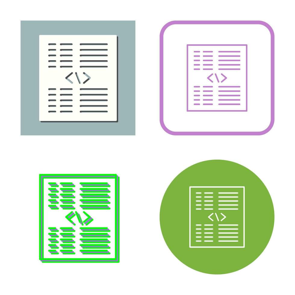 Piece of Code Vector Icon