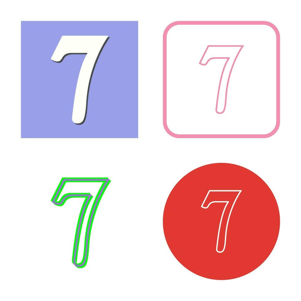 Number Seven Vector Icon
