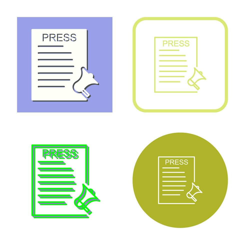 Unique Press Releases Vector Icon