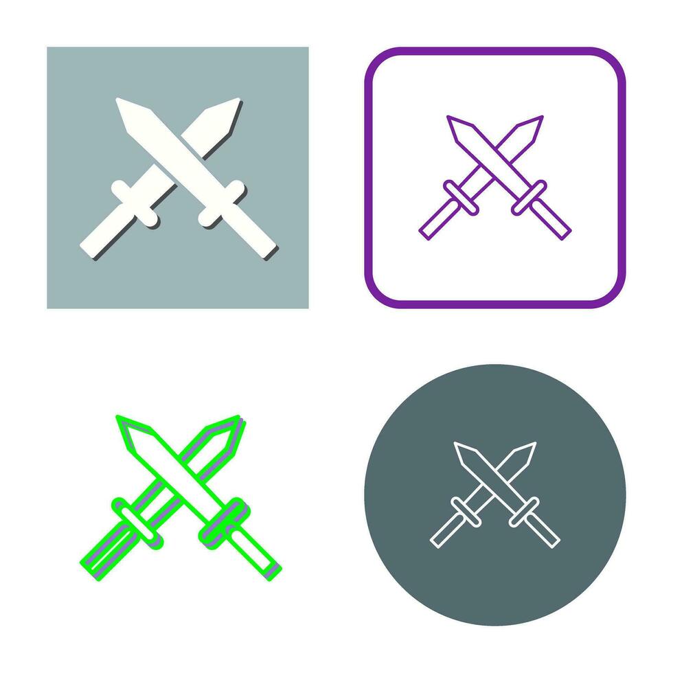 Unique Two Swords Vector Icon