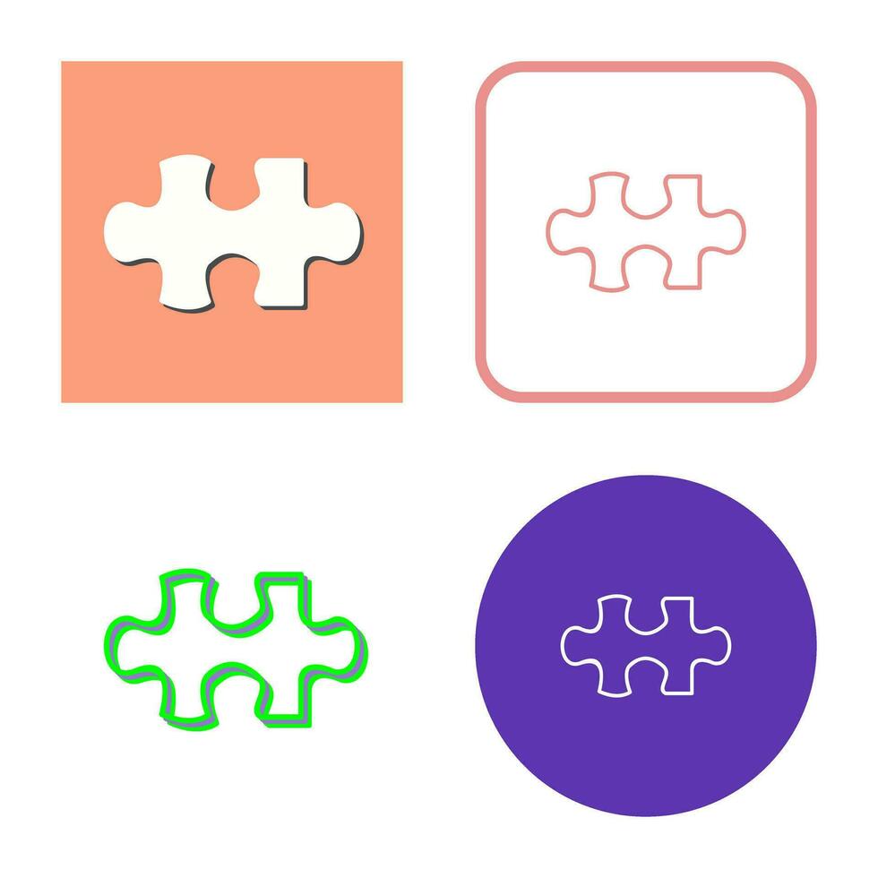 Unique Puzzle Piece Vector Icon