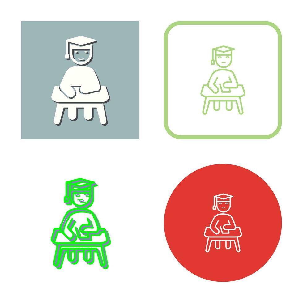 Unique Studying on Desk Vector Icon