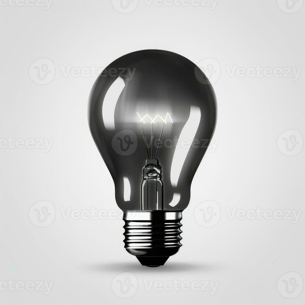 Idea concept. Light bulbs on white background photo