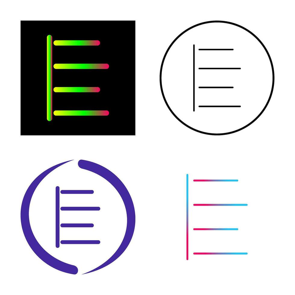 Unique Left Align Vector Icon