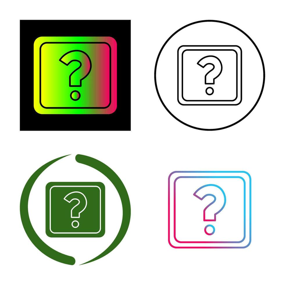 Unique Question Mark Vector Icon