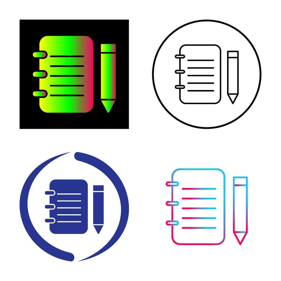 icono de vector de bloc de notas único