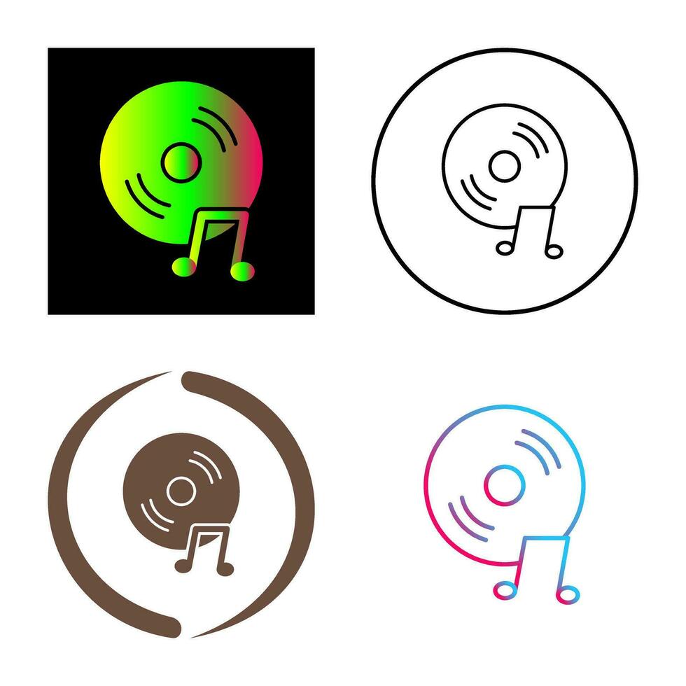 Unique Music CD Vector Icon