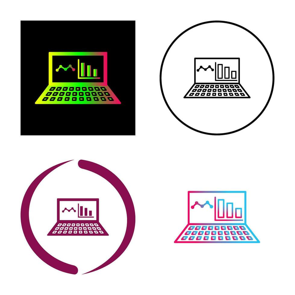 icono de vector de estadísticas en línea único