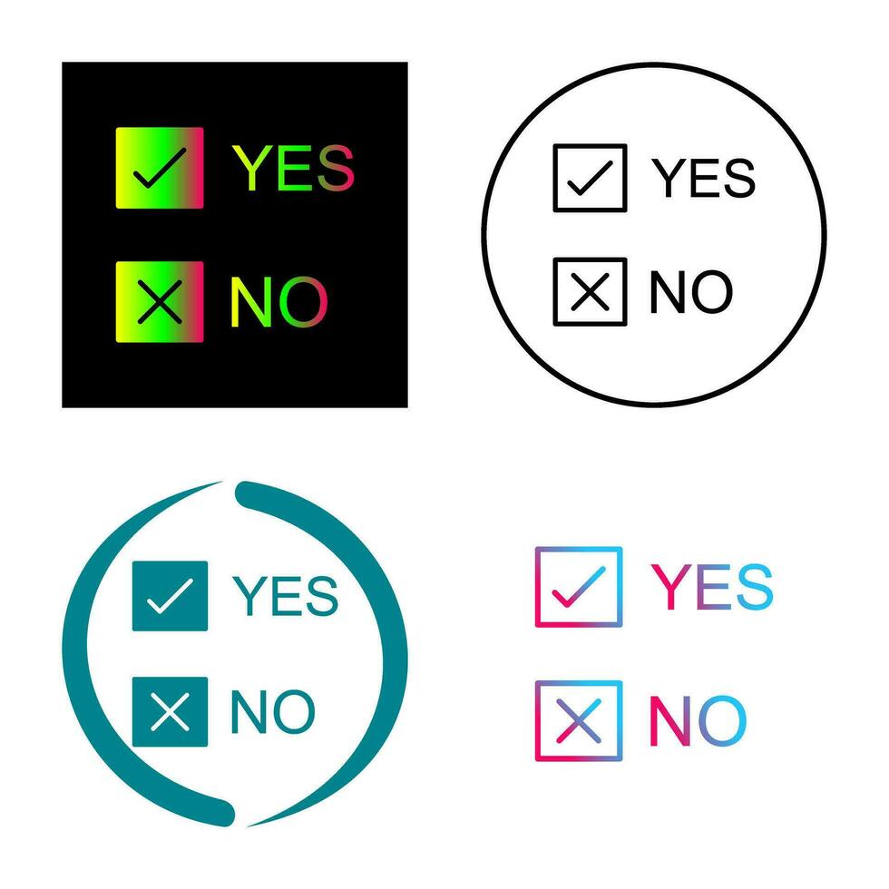 Yes No Option Vector Icon