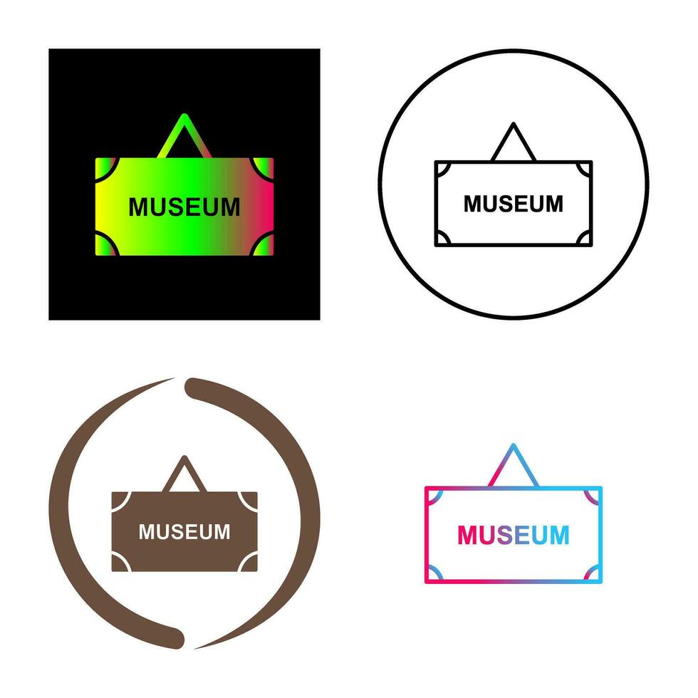 icono de vector de etiqueta de museo