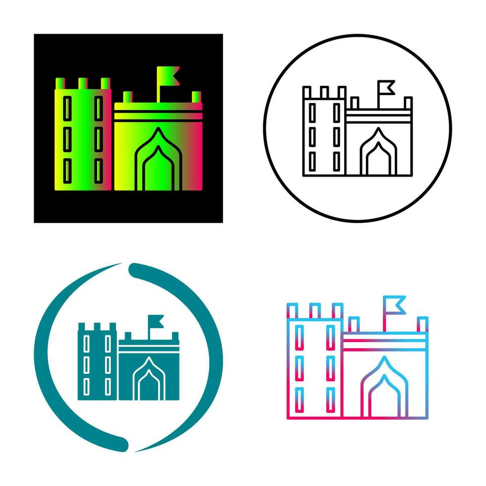 Castle with Flag Vector Icon