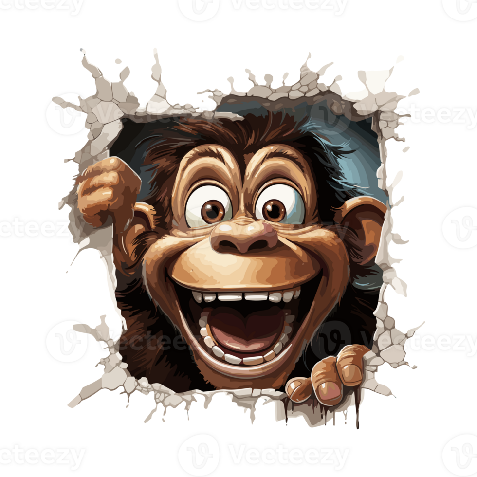Cute funny monkey face transparent background png