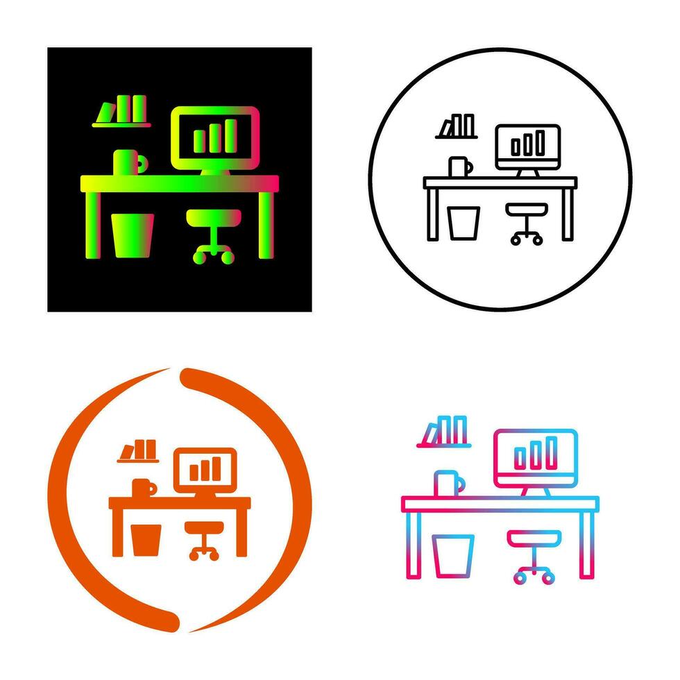 Office Desk Vector Icon