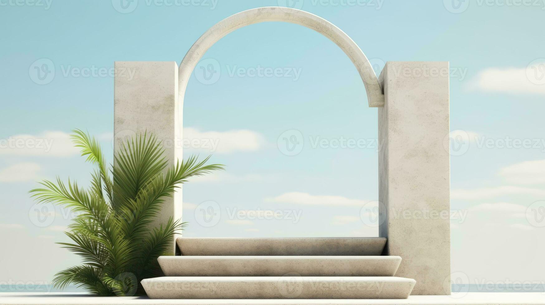 Cosmetic Product Podium nature background photo