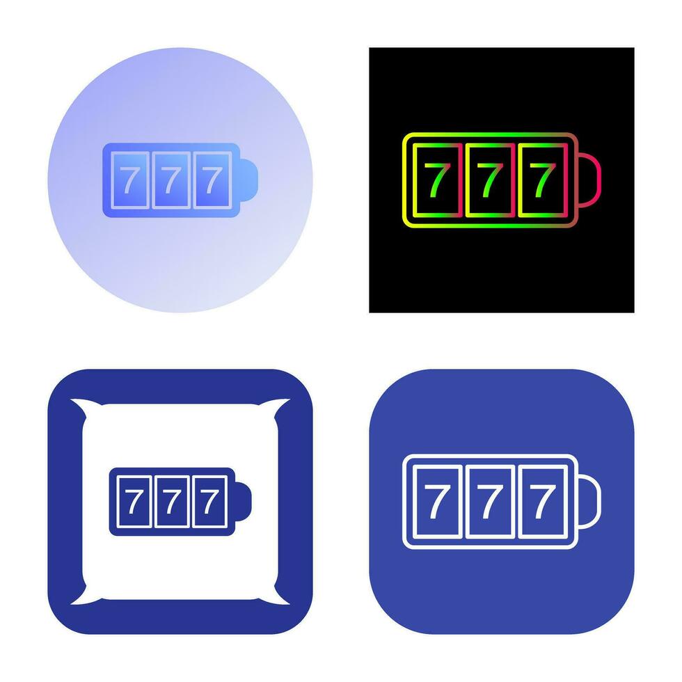 máquina tragamonedas con sietes vector icono