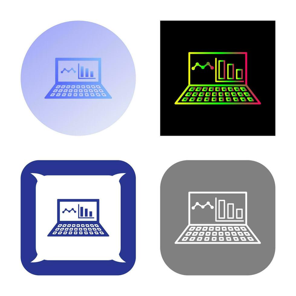 icono de vector de estadísticas en línea único