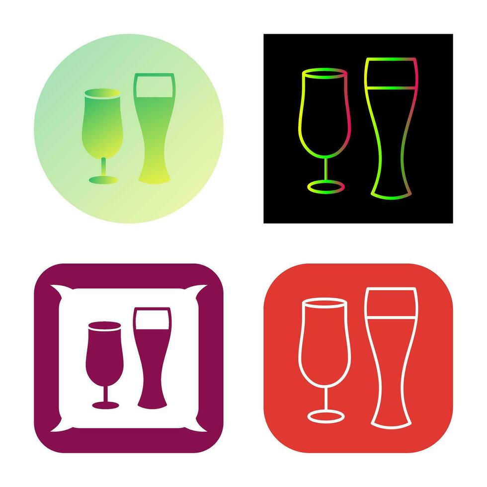 Unique Beer Glasses Vector Icon