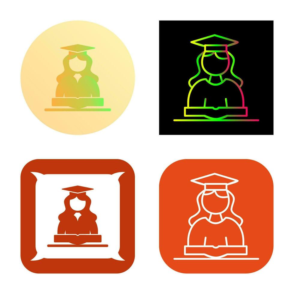 Unique Female Student Vector Icon