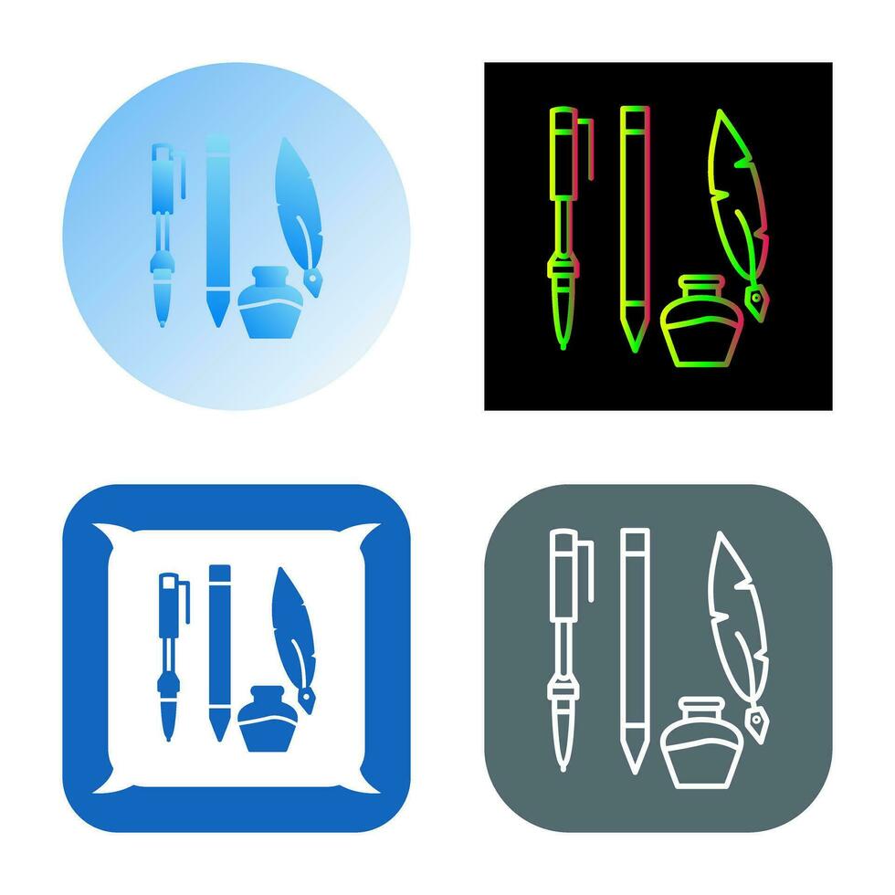 Unique Writing Equipment Vector Icon