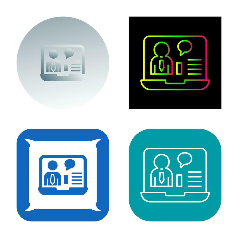 Online Job Interview Vector Icon