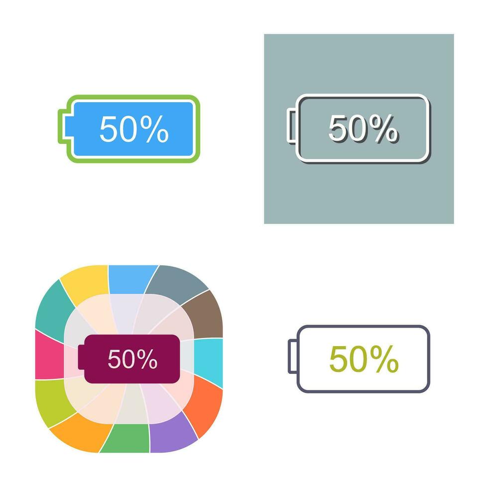 Unique Half Battery Vector Icon