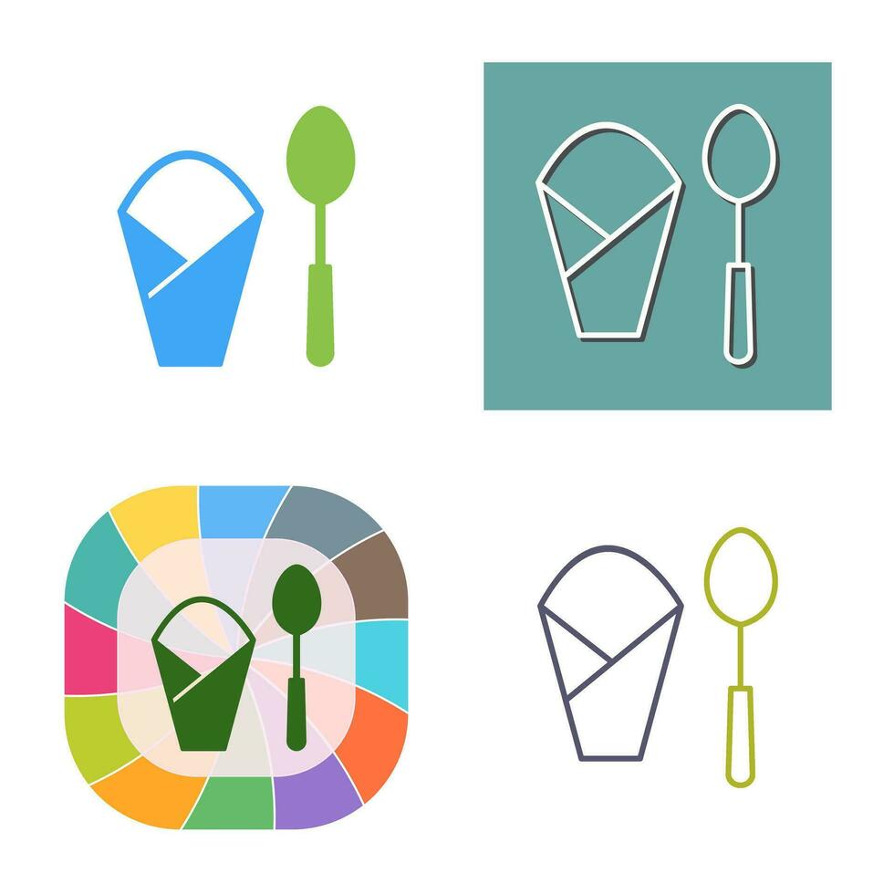 Spoon and Napkin Vector Icon