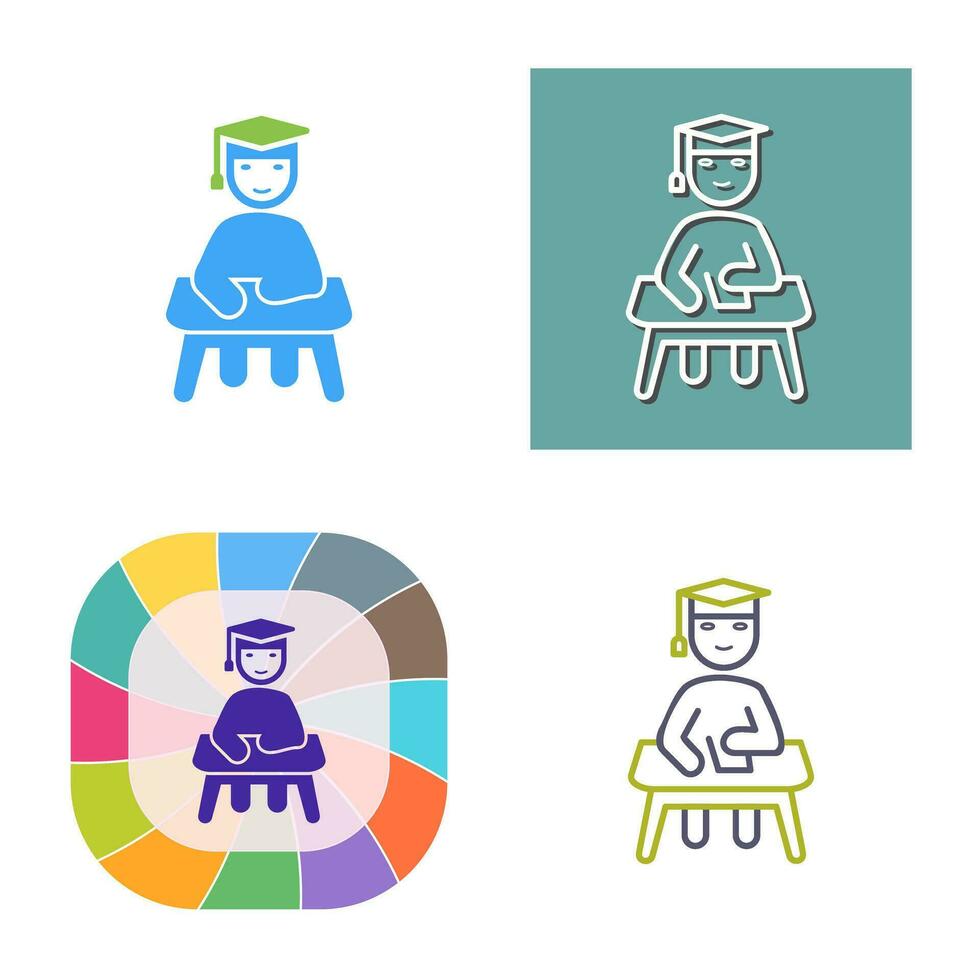 Unique Studying on Desk Vector Icon