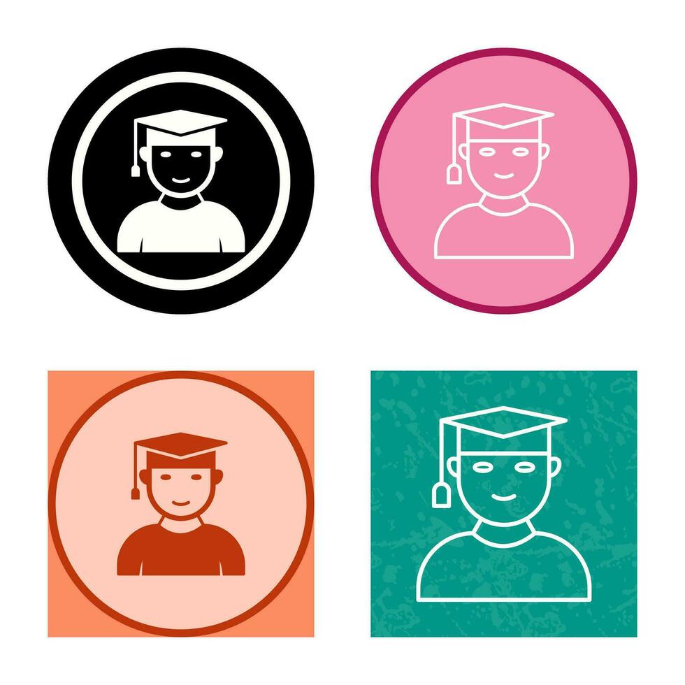 Unique Male Graduate Vector Icon