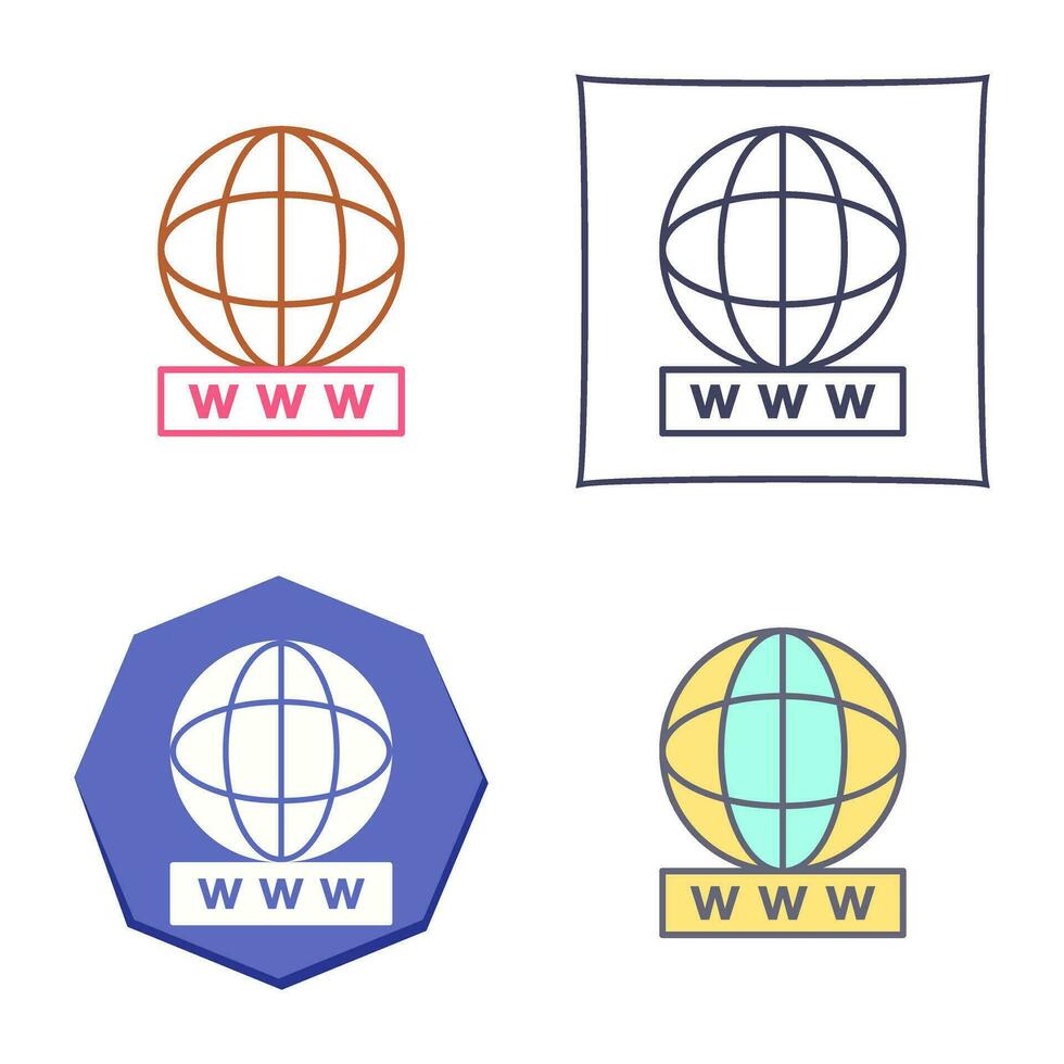 icono de vector de world wide web único