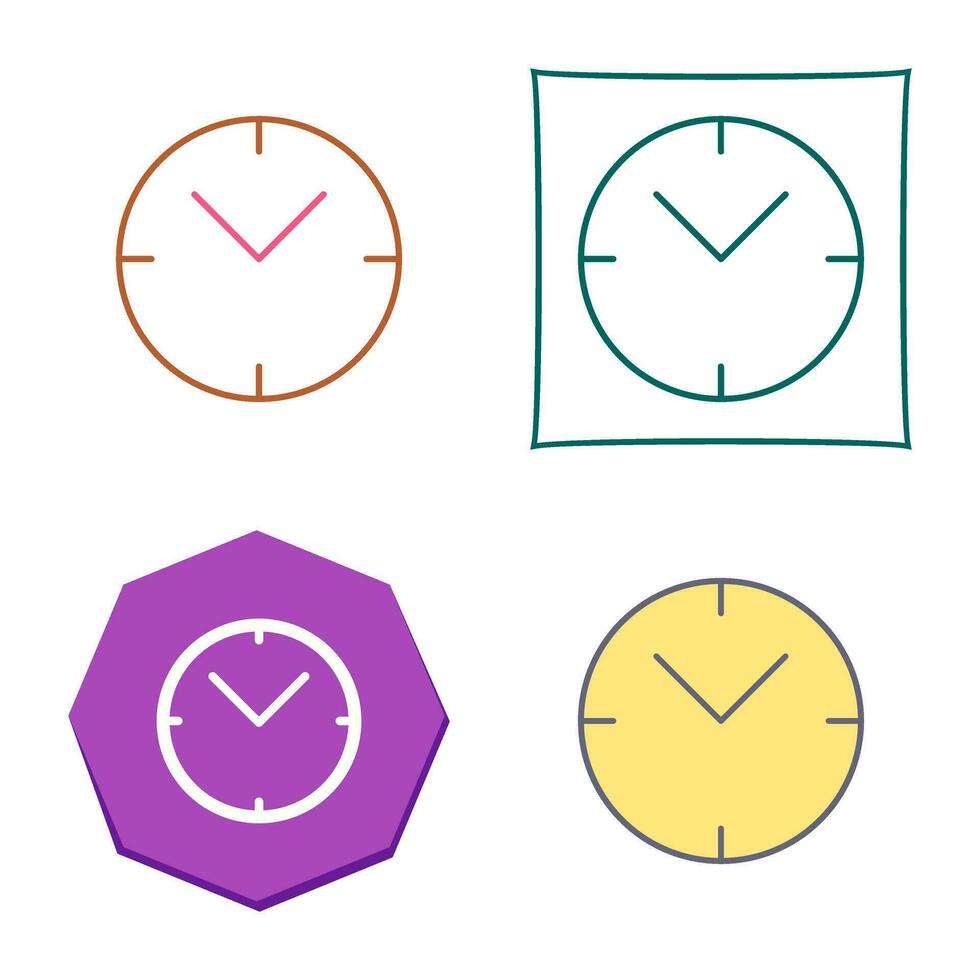 Unique Clock Vector Icon