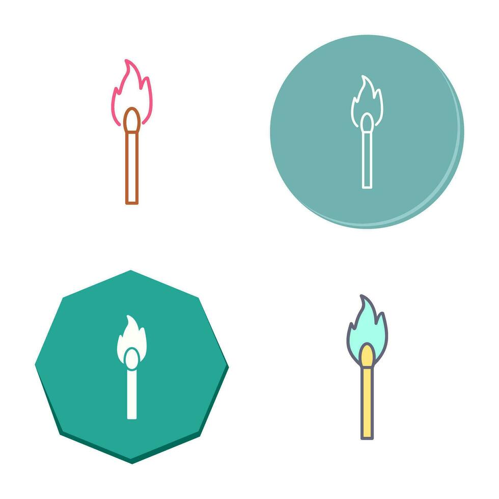 Unique Lit Matchstick Vector Icon