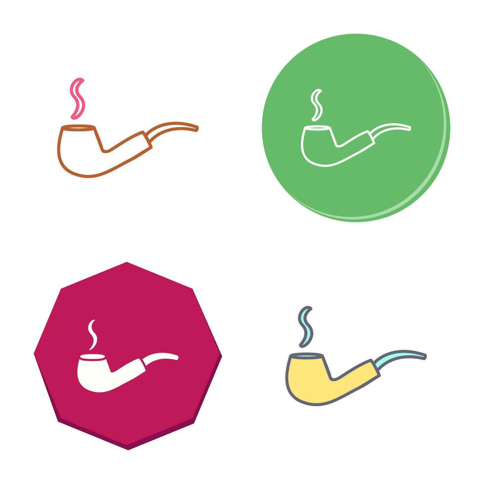 Unique Lit Smoking Pipe Vector Icon