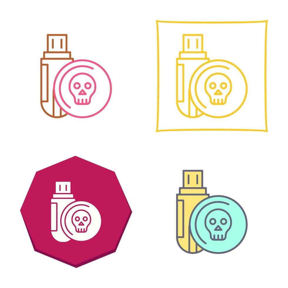 Infected Usb Drive Vector Icon