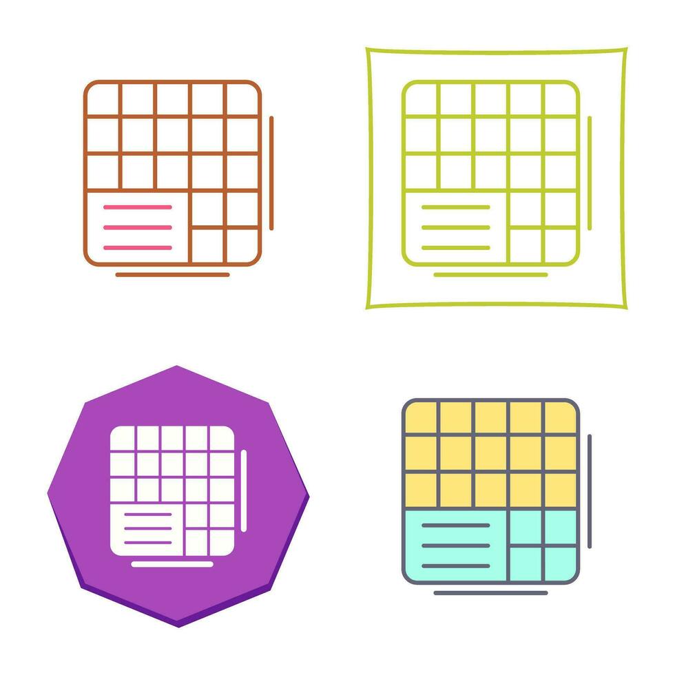 Table Data Vector Icon