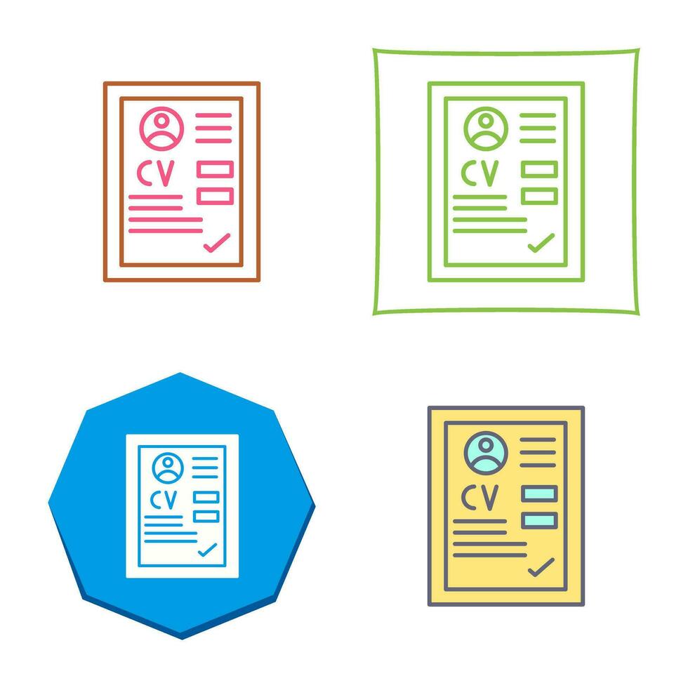 CV Vector Icon