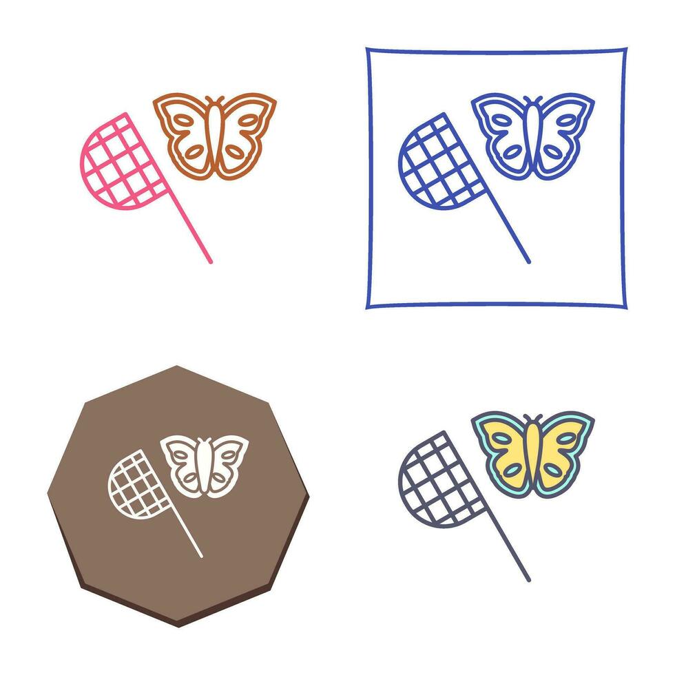 icono de vector de colector de mariposa