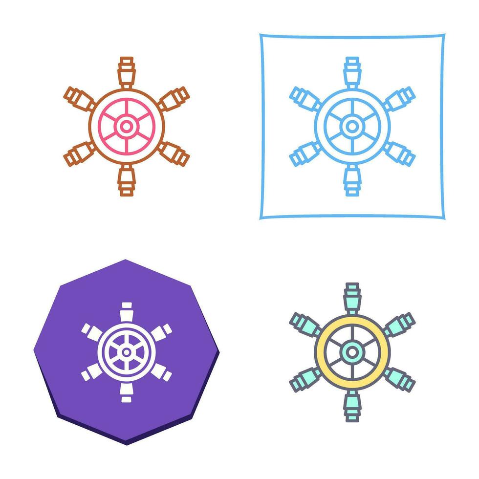 Ship Wheel Vector Icon