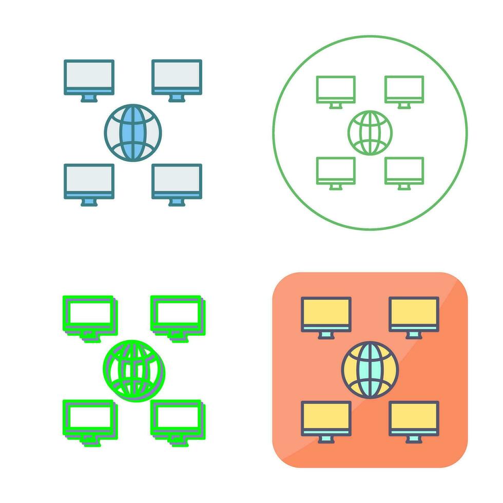 Unique Company Network Vector Icon