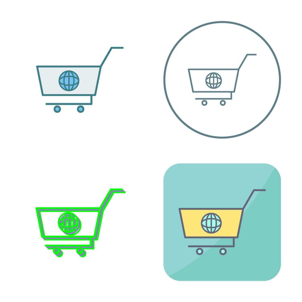 Unique Global Shopping Vector Icon
