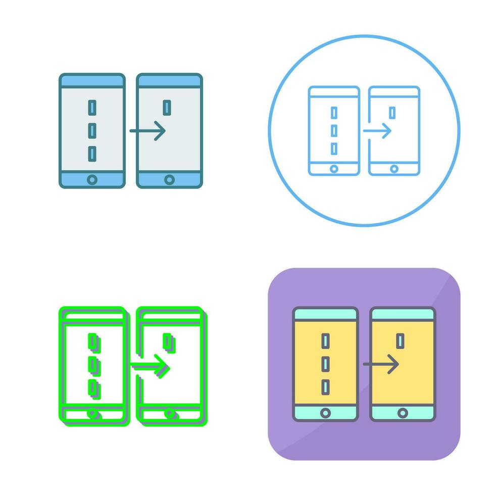 icono de vector de transferencia de datos único