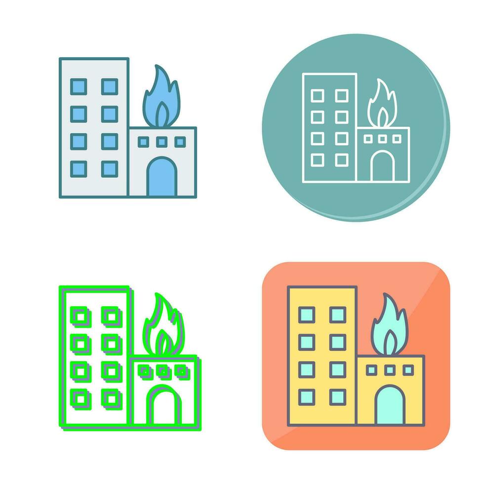Unique Burning Building Vector Icon