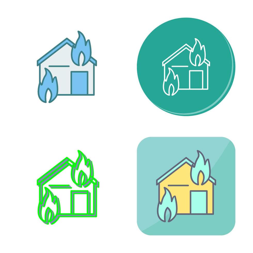 Unique Fire Consuming House Vector Icon