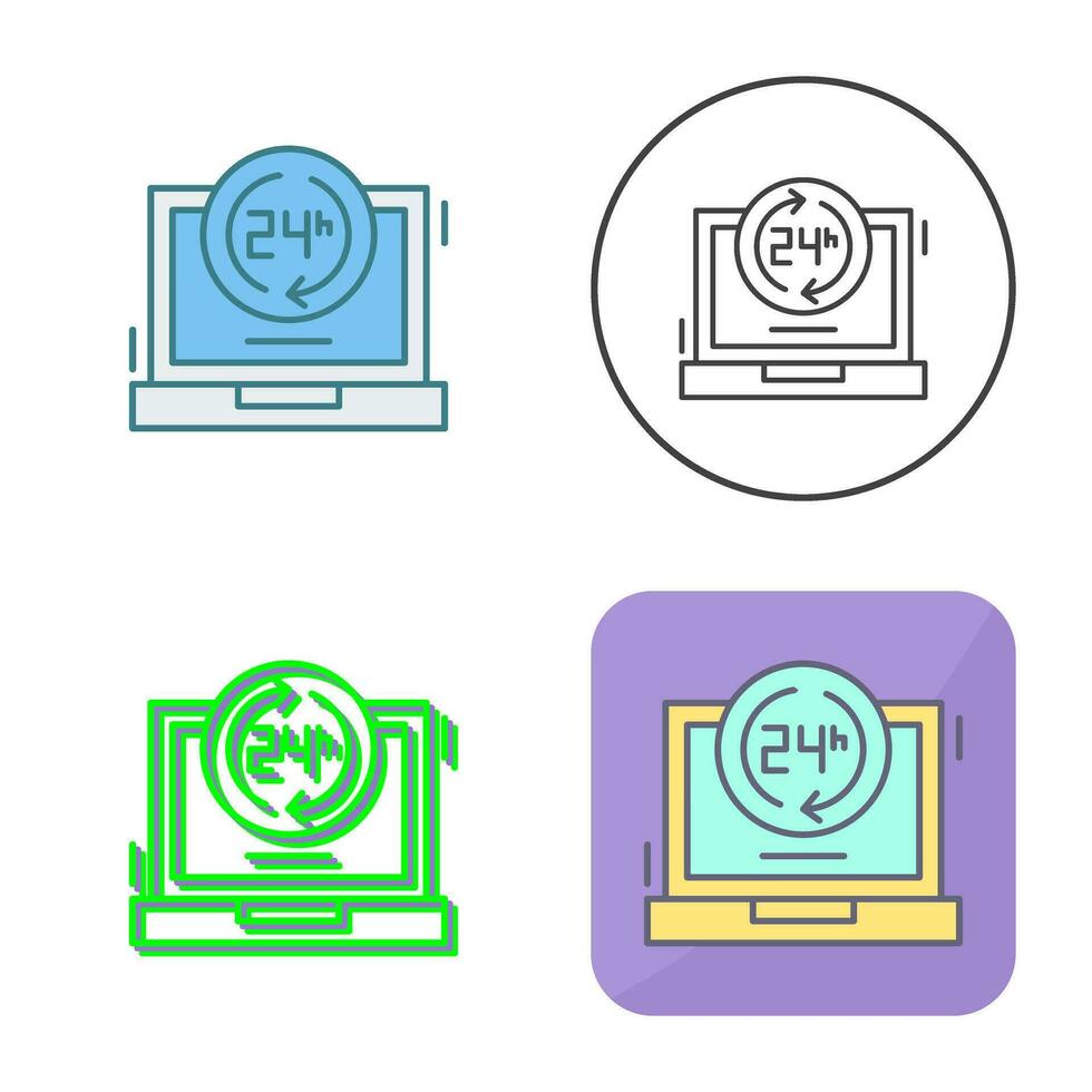 24 Hours Vector Icon